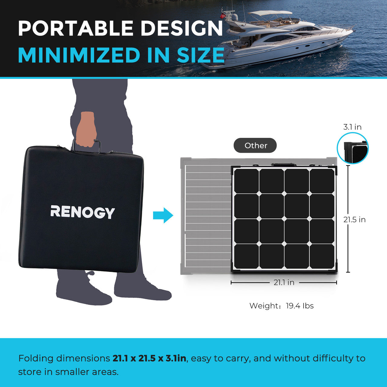 Renogy 100W Eclipse Monocrystalline Foldable Solar Suitcase with Controller - Your Off-Grid Powerhouse