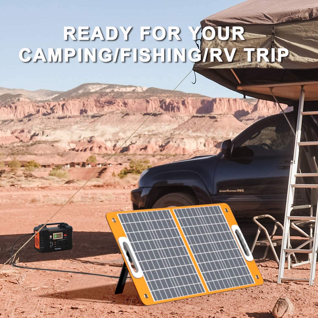 Flashfish Foldable 18V/60W Solar Panel - Your Portable Powerhouse for Outdoor Adventures
