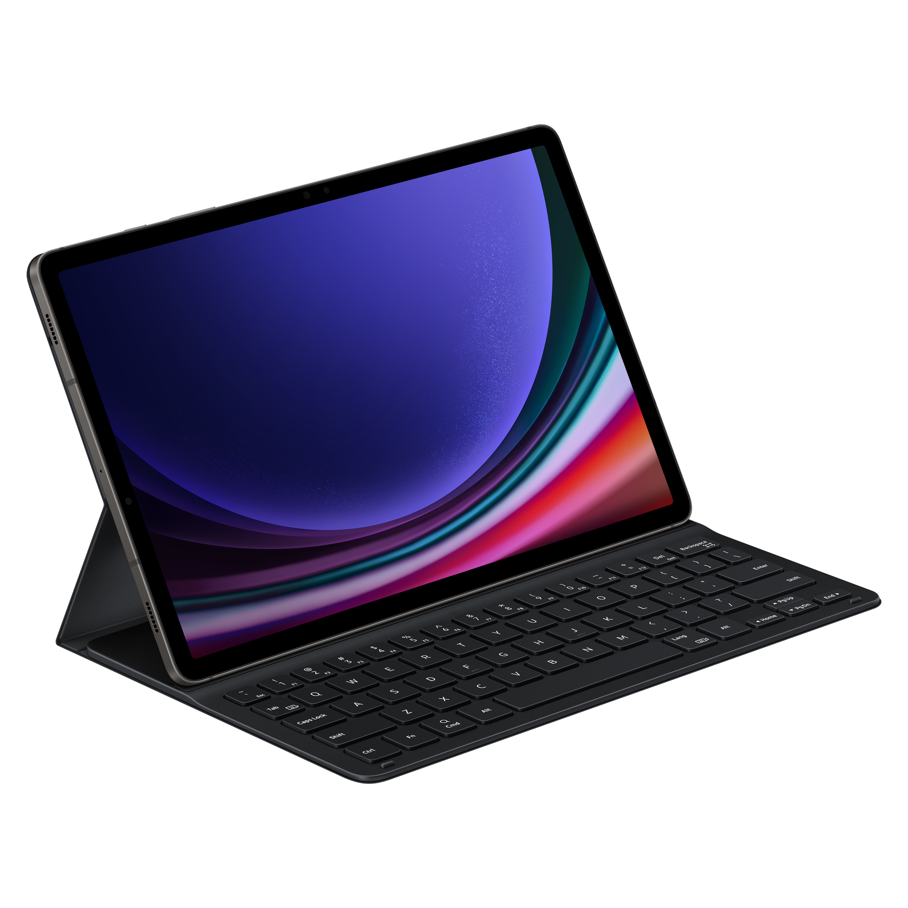 Samsung Galaxy Tab S9/S9 FE Black Book Cover Keyboard Slim Case - Boost Your Productivity