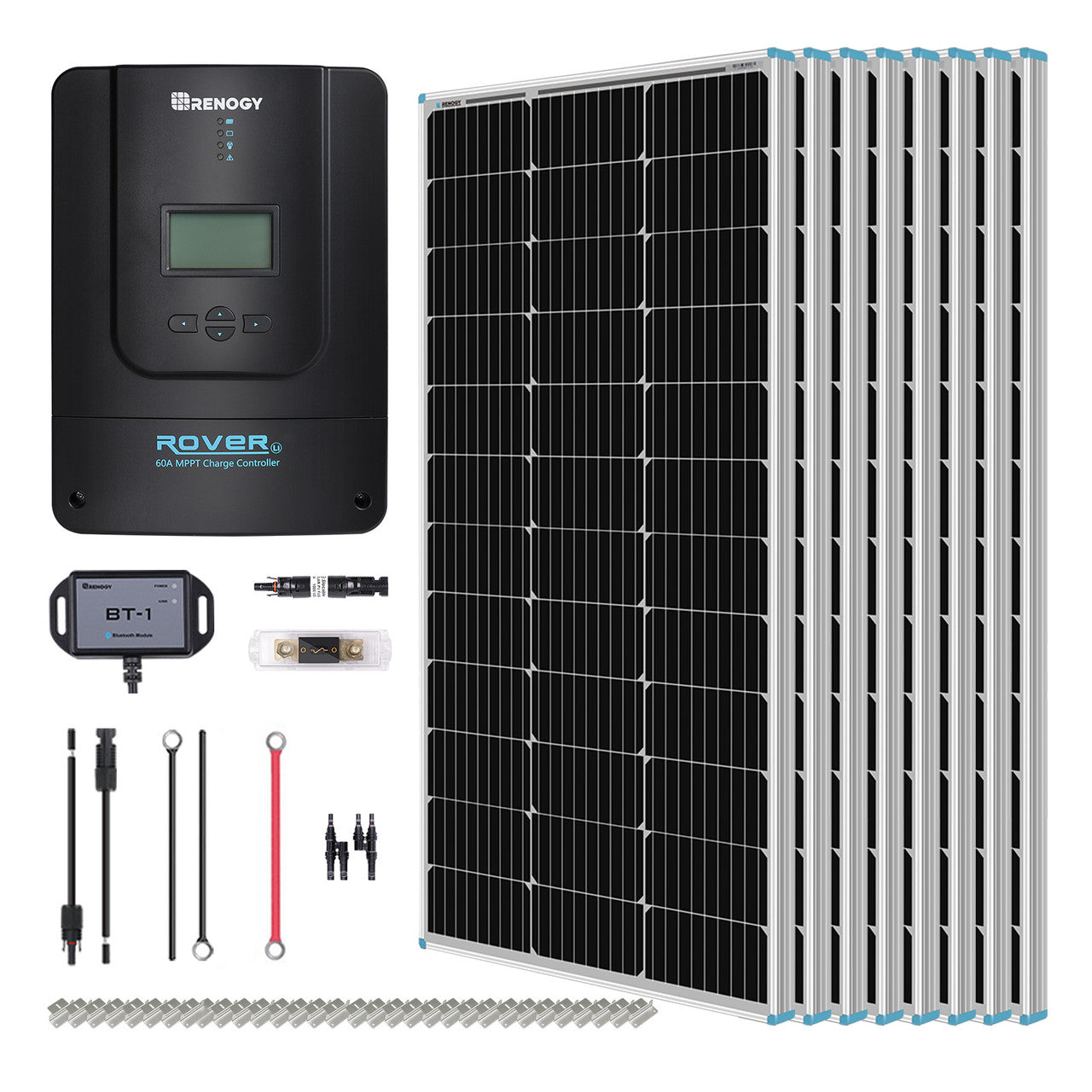Renogy 800W 12V Monocrystalline Solar Premium Kit with Rover 60A Charger - Power Your World