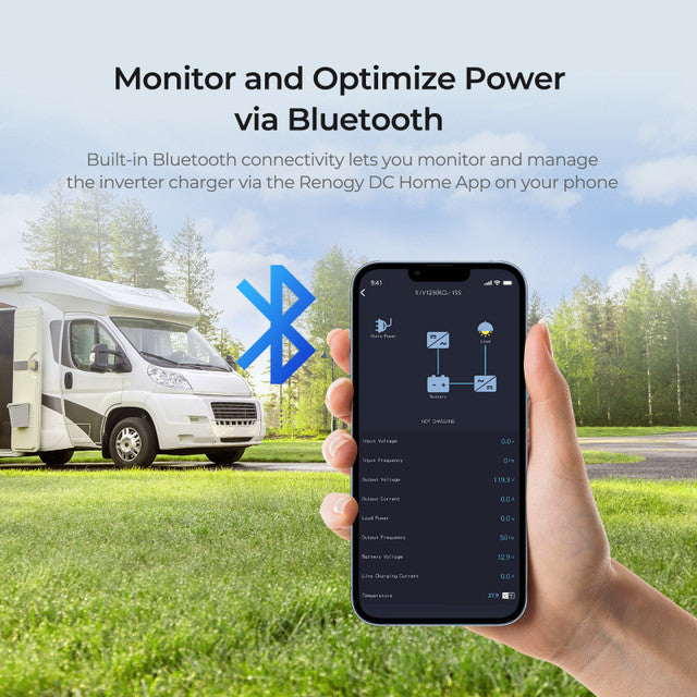 Renogy Adjustable 12V 3000W Power Frequency Inverter Charger for Off-Grid, RV, and Marine Adventures