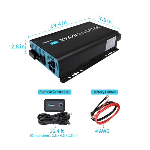 Renogy 12V 1000W High-Performance Pure Sine Wave Inverter (New Edition)