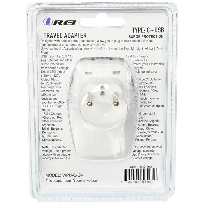 All-in-One Peru Travel Adapter: USB, Surge Protection, and Type C