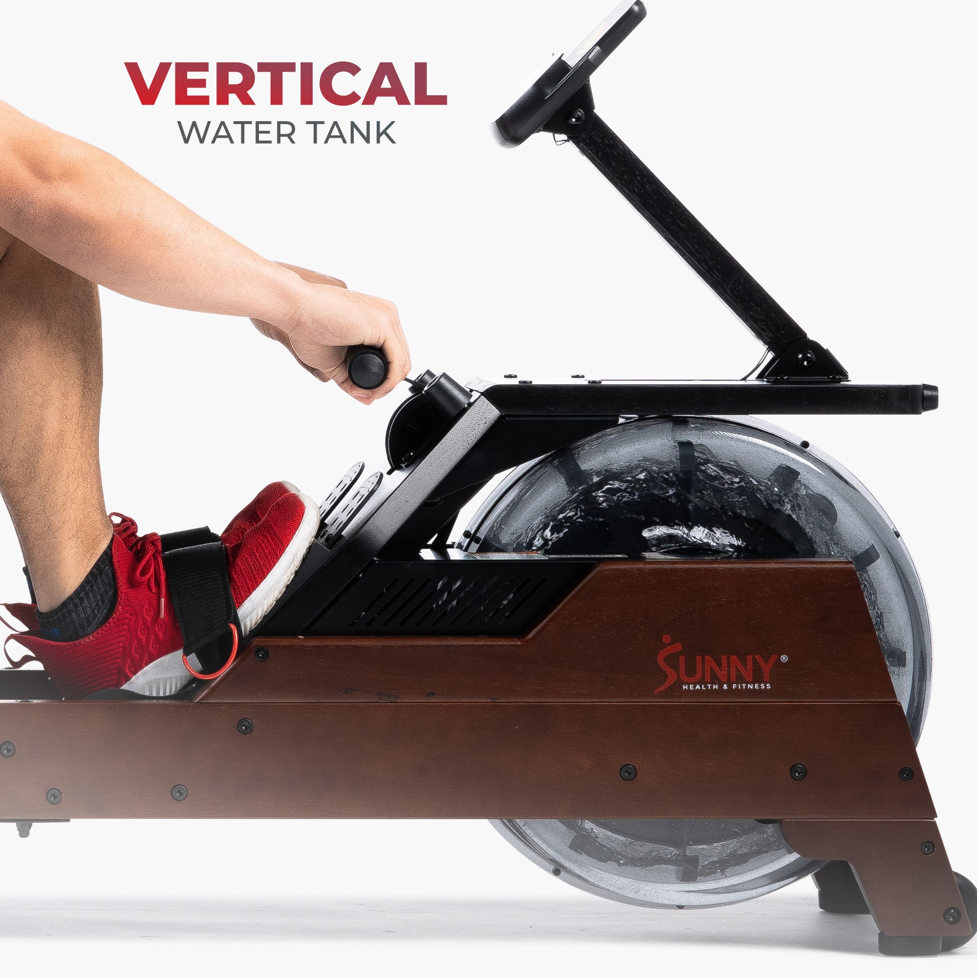 Sunny Health & Fitness Vertical Hydro Wooden Rowing Machine - SF-RW522075: Your Home Gym Powerhouse