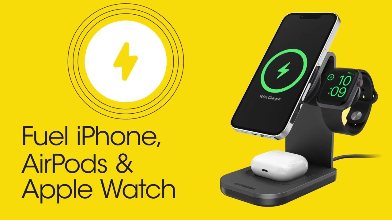 Otterbox 3-in-1 Magsafe Wireless Charging Stand - The Ultimate Charging Solution for Apple Devices
