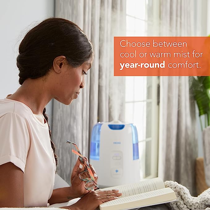 Vicks Dual Comfort All-in-One Humidifier: Cool, Warm & Fusion Mist