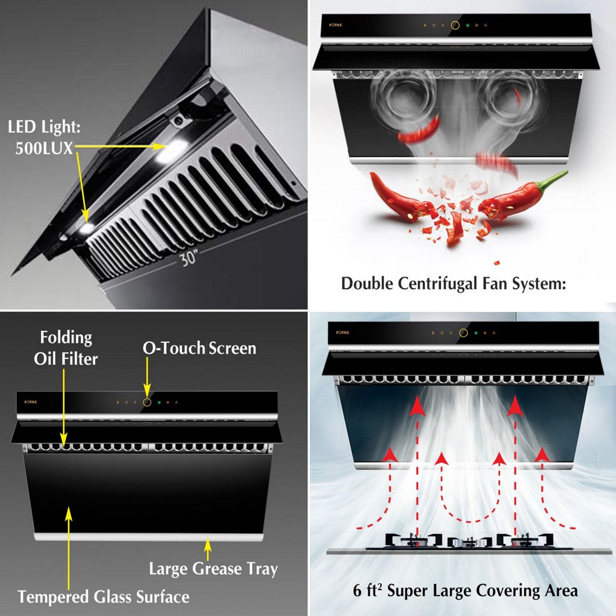 FOTILE Prestige Series 30/36 Under-Cabinet & Wall Mount Range Hood - Effortlessly Enhance Your Kitchen Ventilation