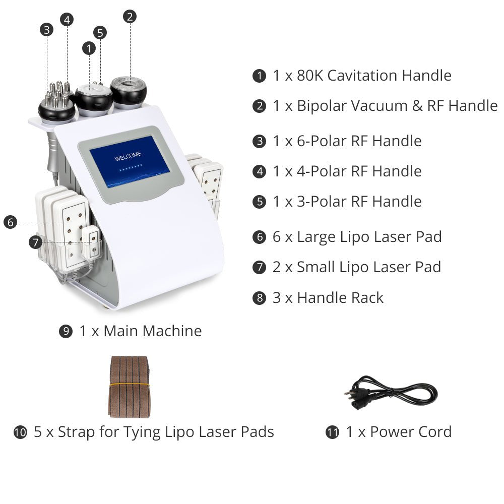 Advanced Body Sculpting System: 6-in-1 80k Cavitation with Vacuum RF