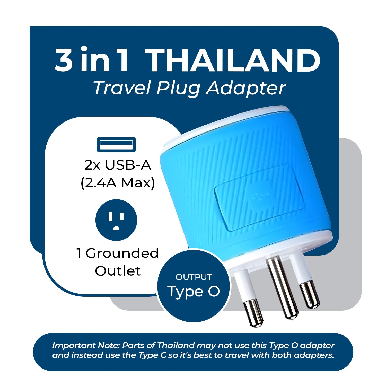OREI U2U-18 Thailand Travel Adapter - Compact & Versatile for Your Journeys