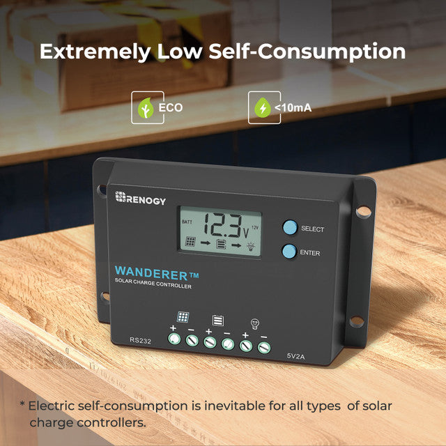 Renogy Wanderer 10 Amp Solar Charge Controller - Your Battery's Best Friend