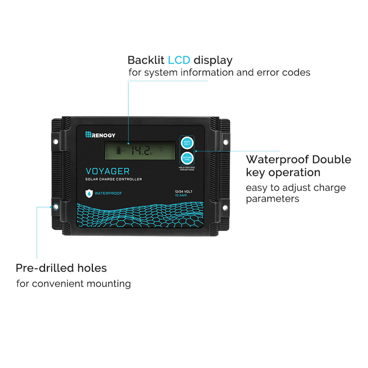 Renogy Voyager 10A PWM Waterproof Solar Charge Controller - Your Solar Energy Companion