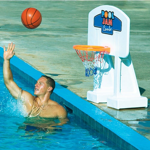 Swimline Inground Pool Volleyball & Basketball Jam Combo - Ultimate Backyard Fun