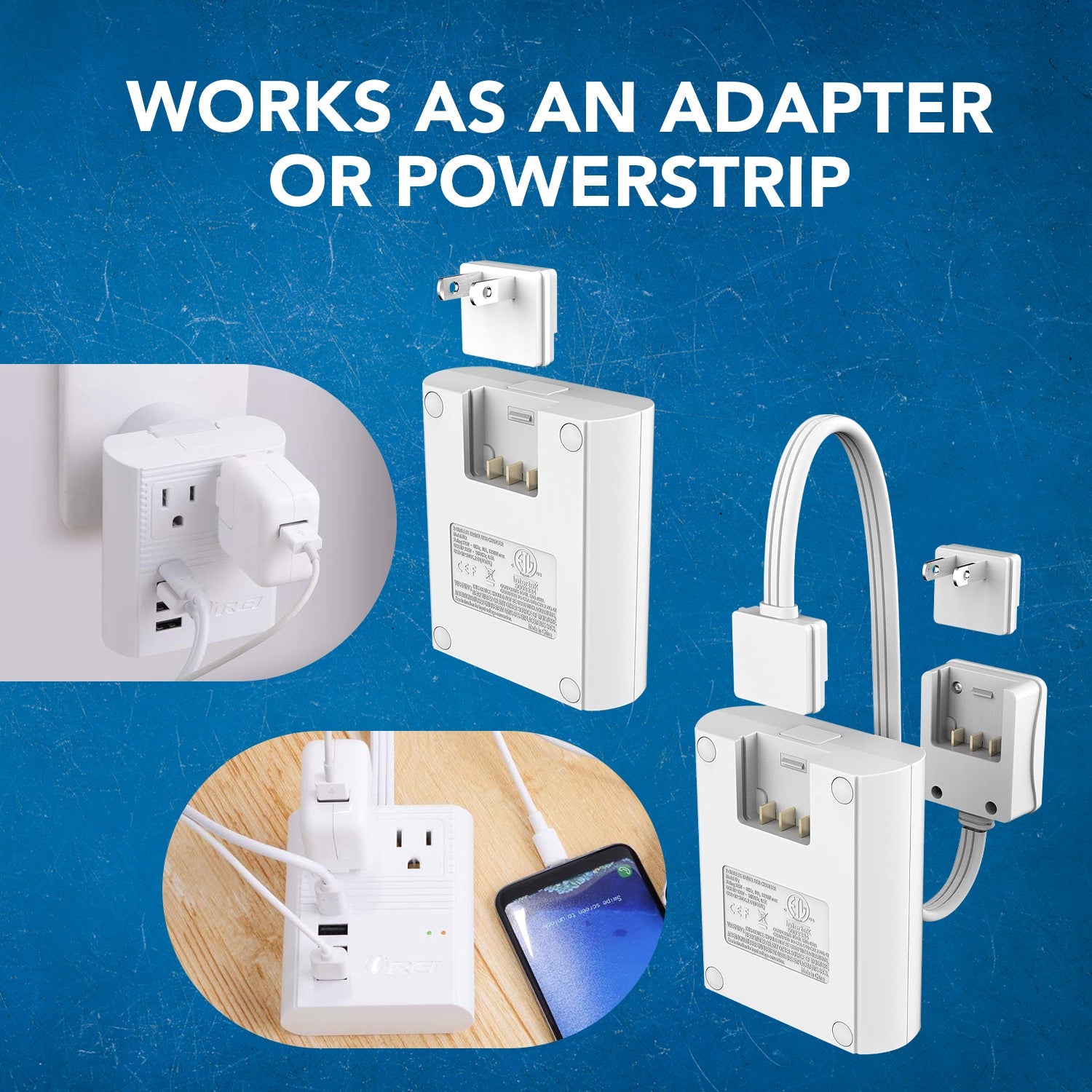 OREI M8 Max World Travel Adapter - Compact All-in-One with 3 USB Ports