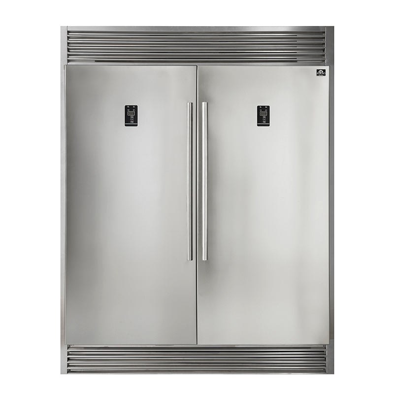 Rizzuto Pro-Style 60" Refrigerator-Freezer Combo: 27.6 cu.ft. Total Storage with Decorative Grill for Optimal Ventilation