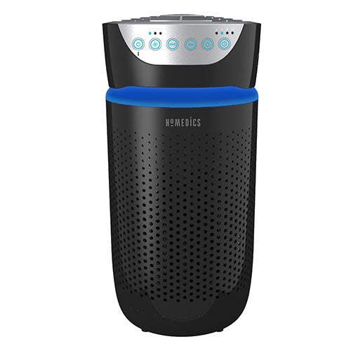 Homedics TotalClean 5-in-1 Compact Tower Air Purifier for Small Rooms - Sleek Black
