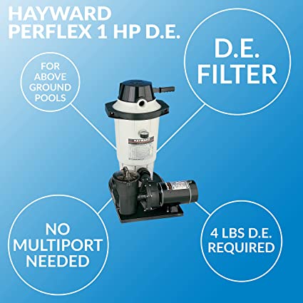 Hayward Perflex D.E. Filter with 1 HP PowerFlo Matrix Pump - Sparkling Pool Water in No Time!