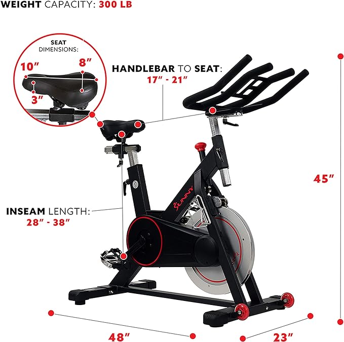 Sunny Health & Fitness Smart Indoor Cycling Powerhouse with Exclusive SunnyFit App