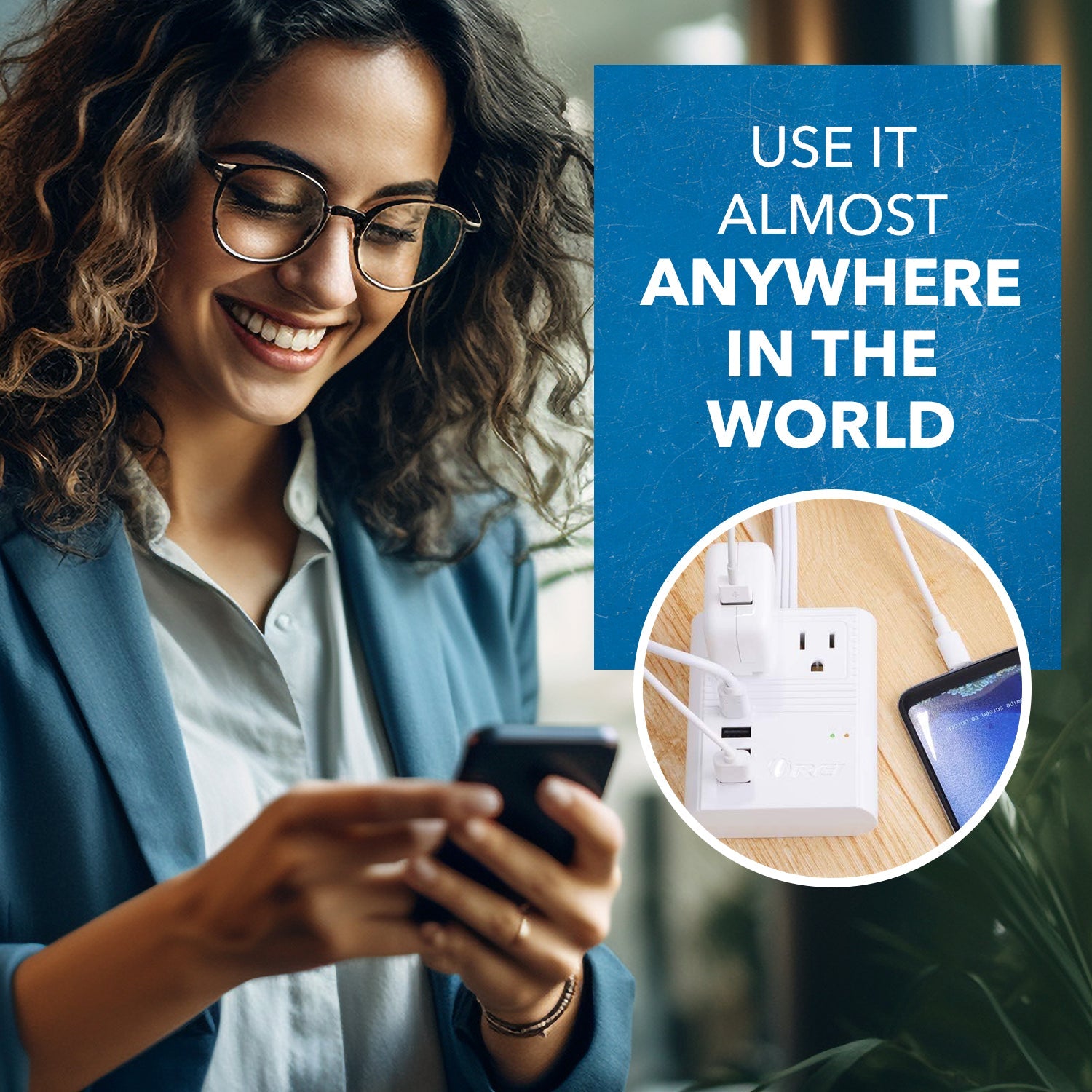 OREI M8 Max World Travel Adapter - Compact All-in-One with 3 USB Ports