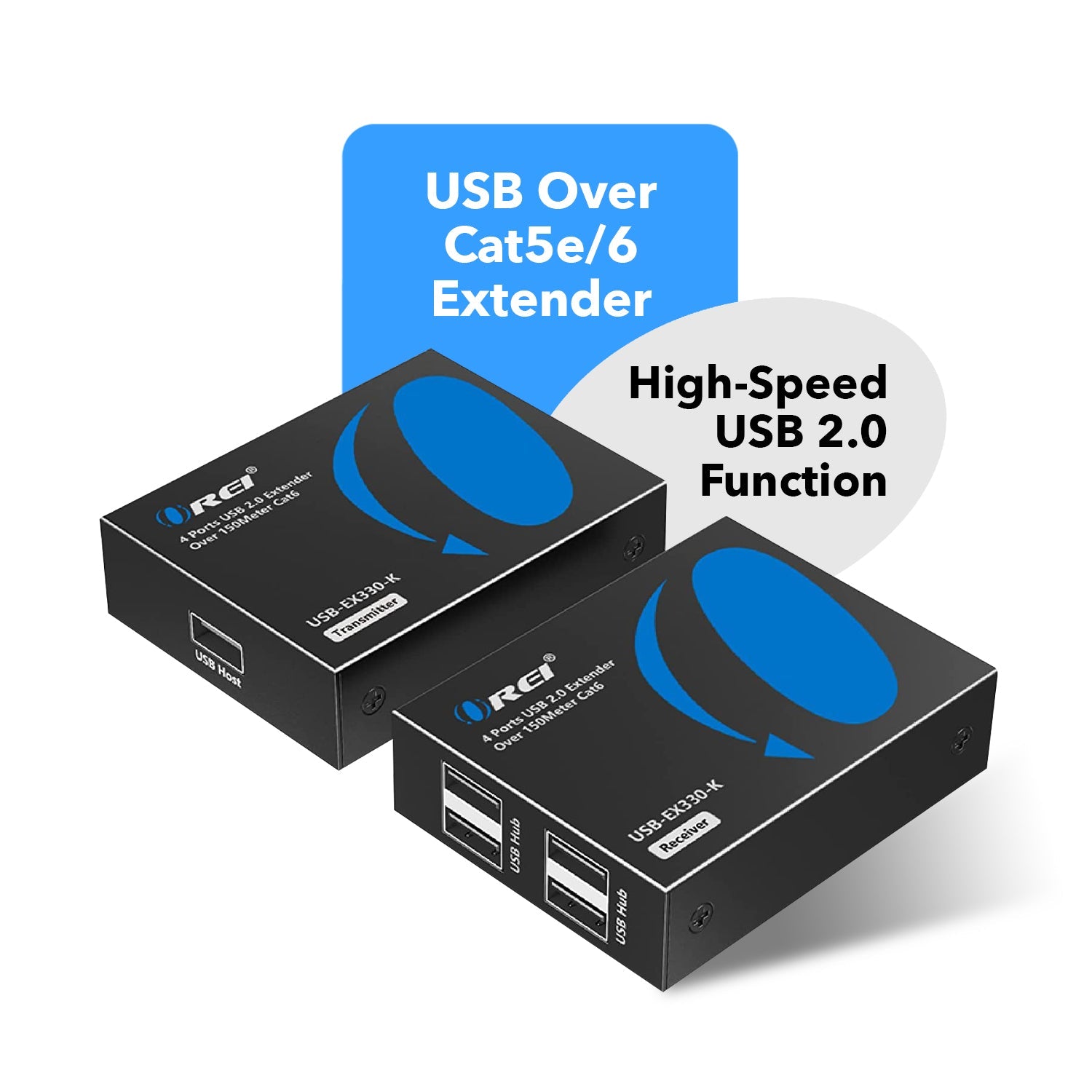 Extended Reach 4-Port USB Over Ethernet Adapter