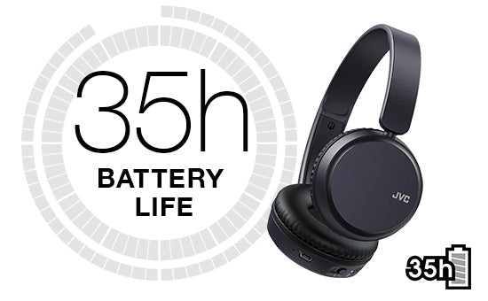 JVC Flat Foldable Wireless Multi-Point Headphones with Deep Bass Boom