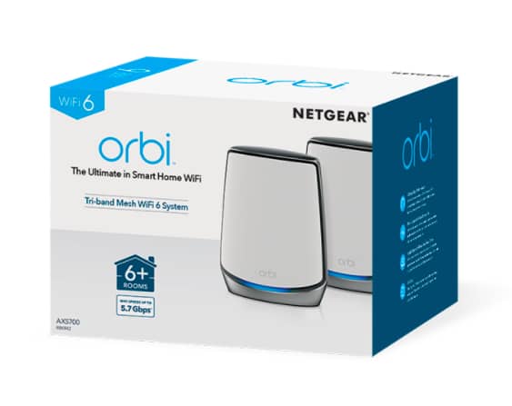 Powerful Orbi Tri-Band WiFi 6 Mesh System - 6Gbps Speed! (AX6000)