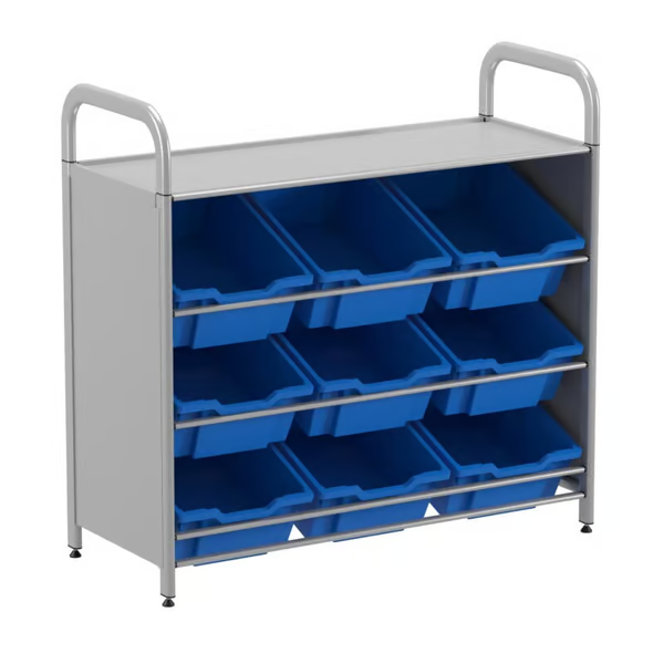 Gratnells Callero Customizable 9-Deep Tilting Tray Starter Unit - Ideal for Classroom Organization