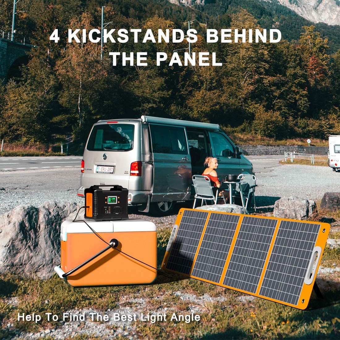FF Flashfish 18V/100W Foldable Solar Panel for Camping, Fishing, Road Trips - Charge Your Phones and Tablets on the Go!