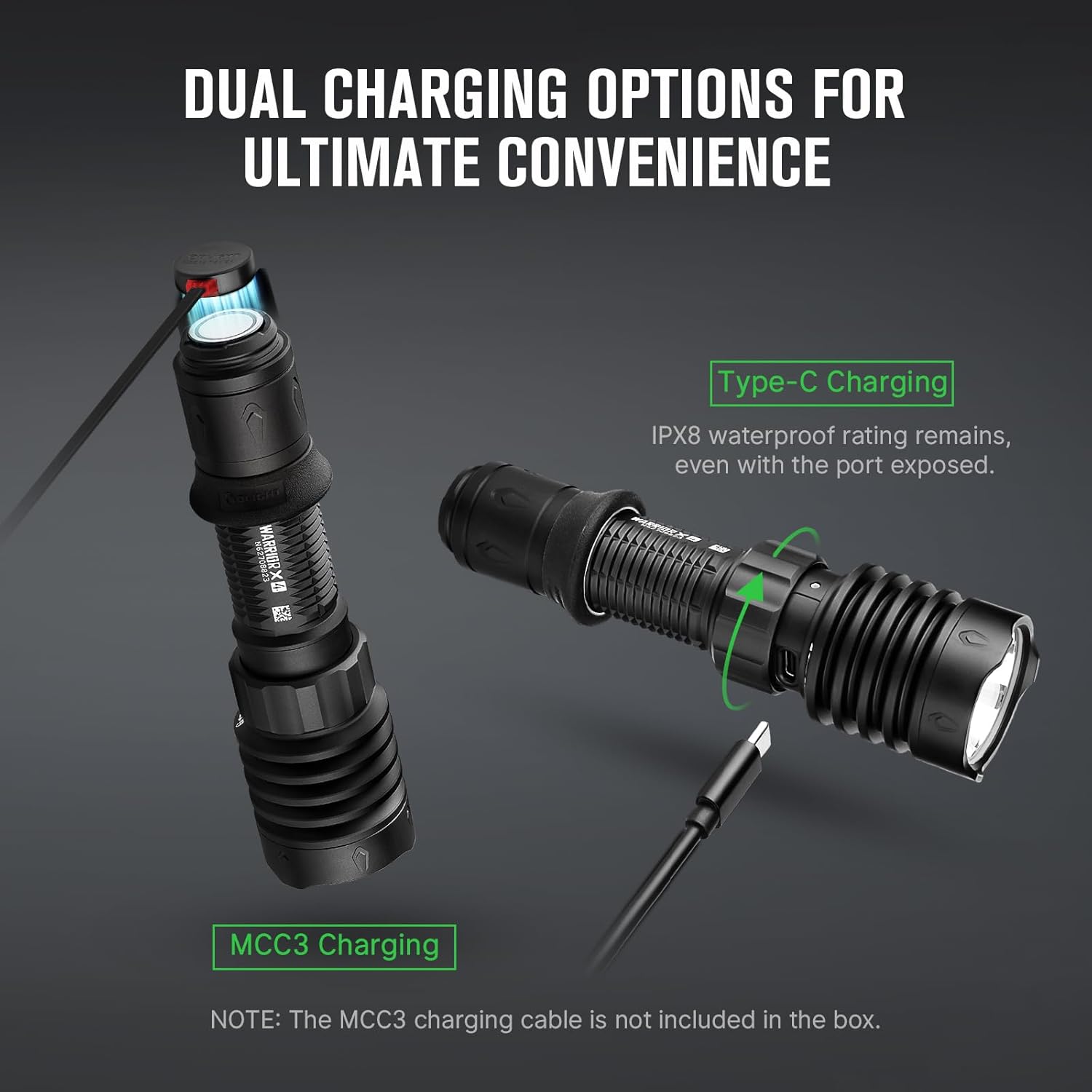 Olight Warrior X4 Tactical Flashlight - Matte Black
