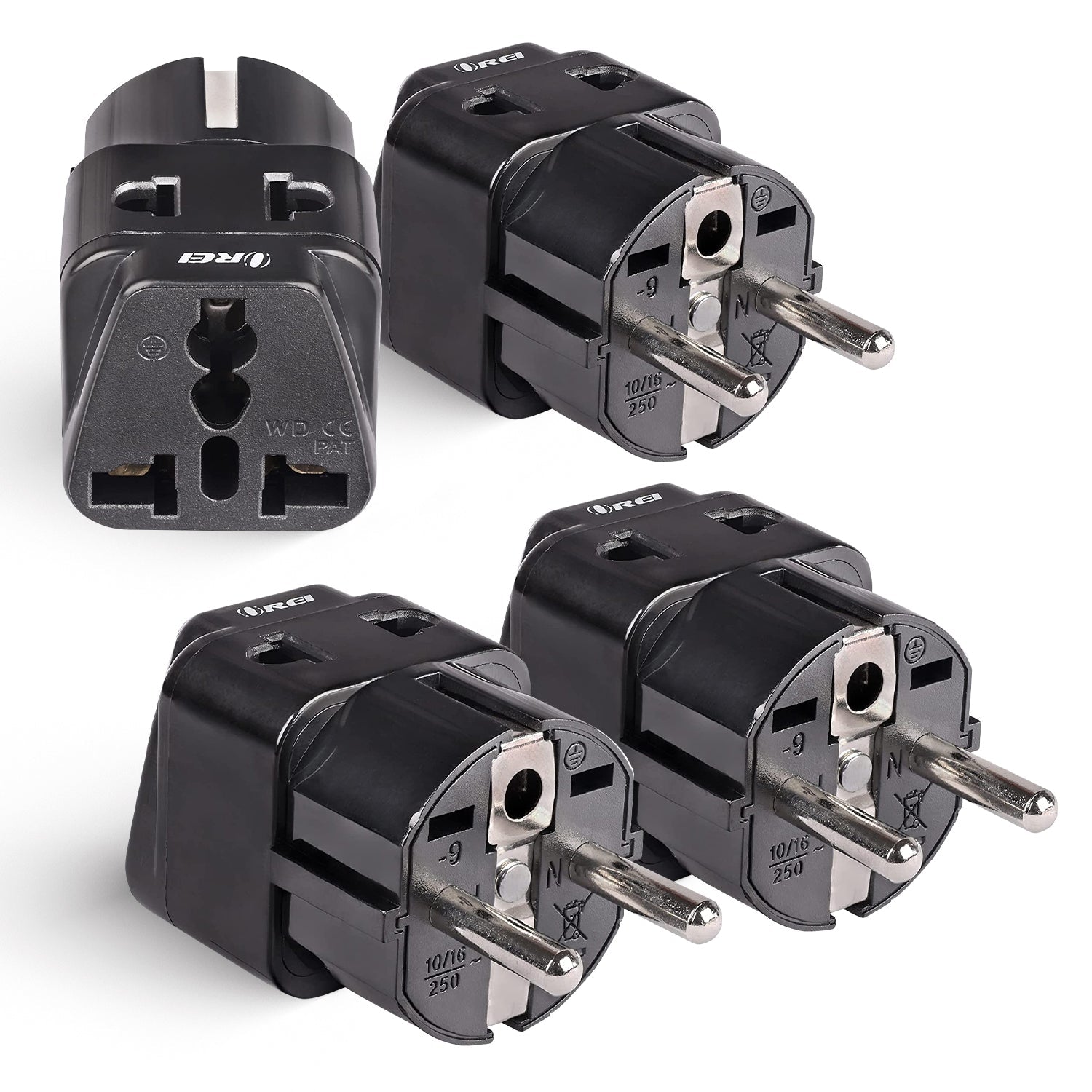 OREI DB-9 Compact Travel Adapter for Germany & France - 2 in 1 Type E/F