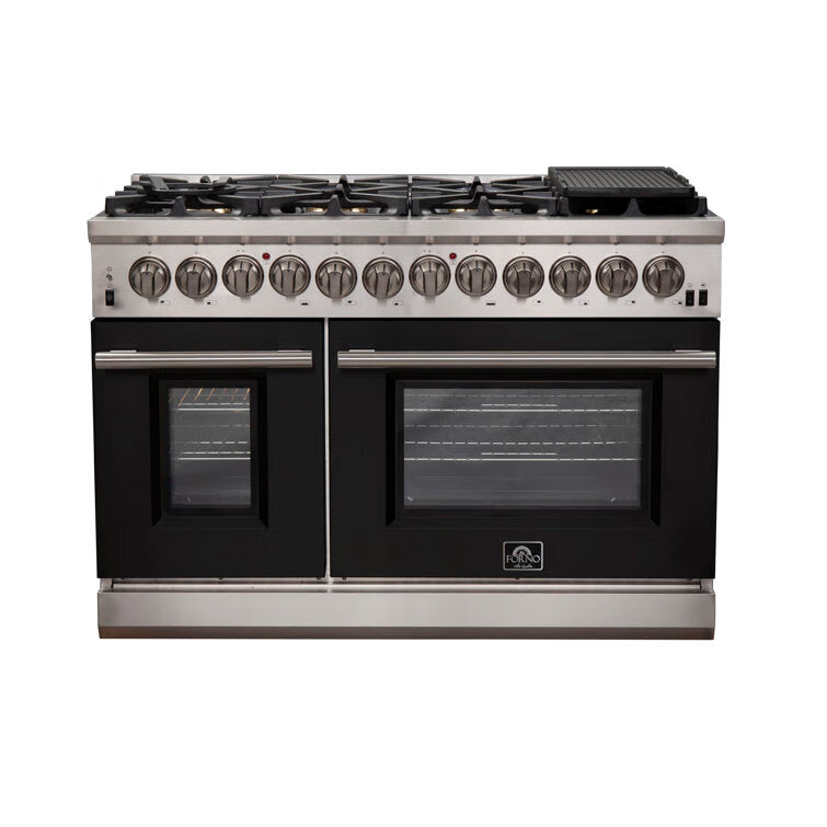 Forno Capriasca 48' Titanium Professional Freestanding Dual Fuel Electric Oven Range