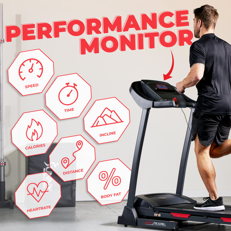 Sunny Health & Fitness SF-T7705SMART Premium Folding Auto-Incline Smart Treadmill with Exclusive SunnyFit App and Enhanced Bluetooth Connectivity