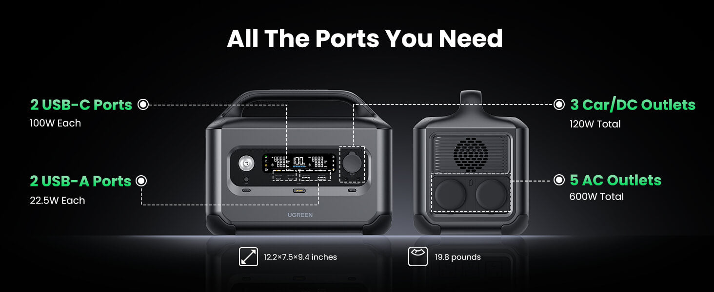 UGreen PowerRoam 600W Portable Powerhouse - 680Wh
