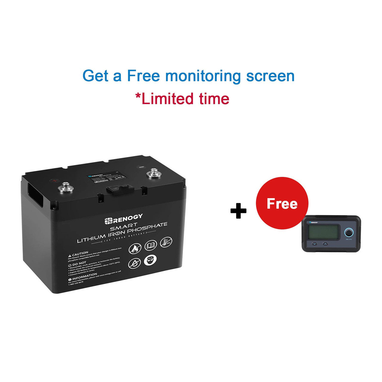 Renogy 12V 100Ah Smart Lithium Iron Phosphate Battery - Your Off-Grid Powerhouse