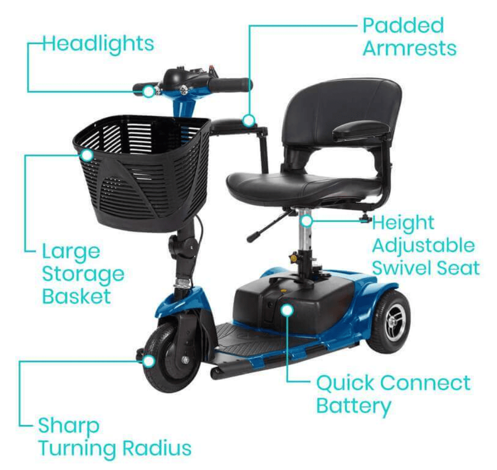 Vive Health Ultra-Stable 3-Wheel Mobility Scooter