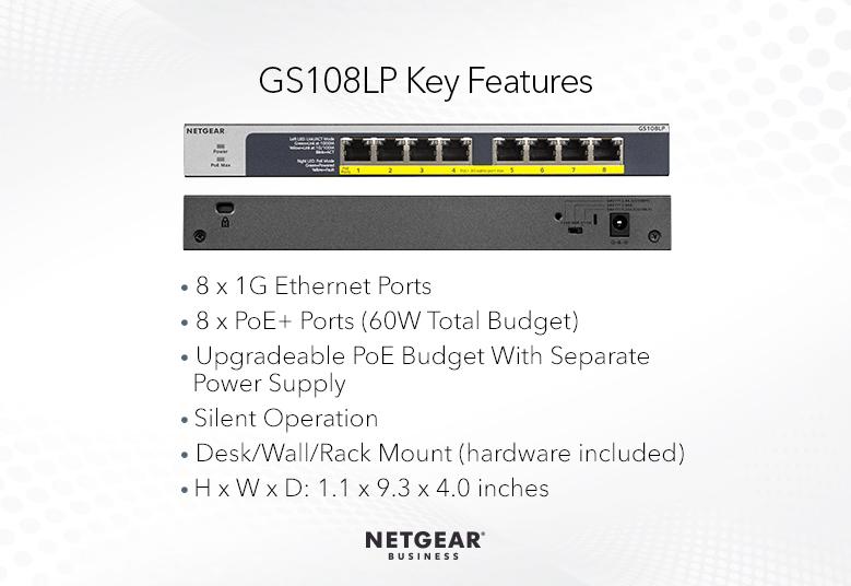 Netgear 8-Port Gigabit Ethernet Unmanaged FlexPoE PoE+ Switch - Power Your Devices with Ease!