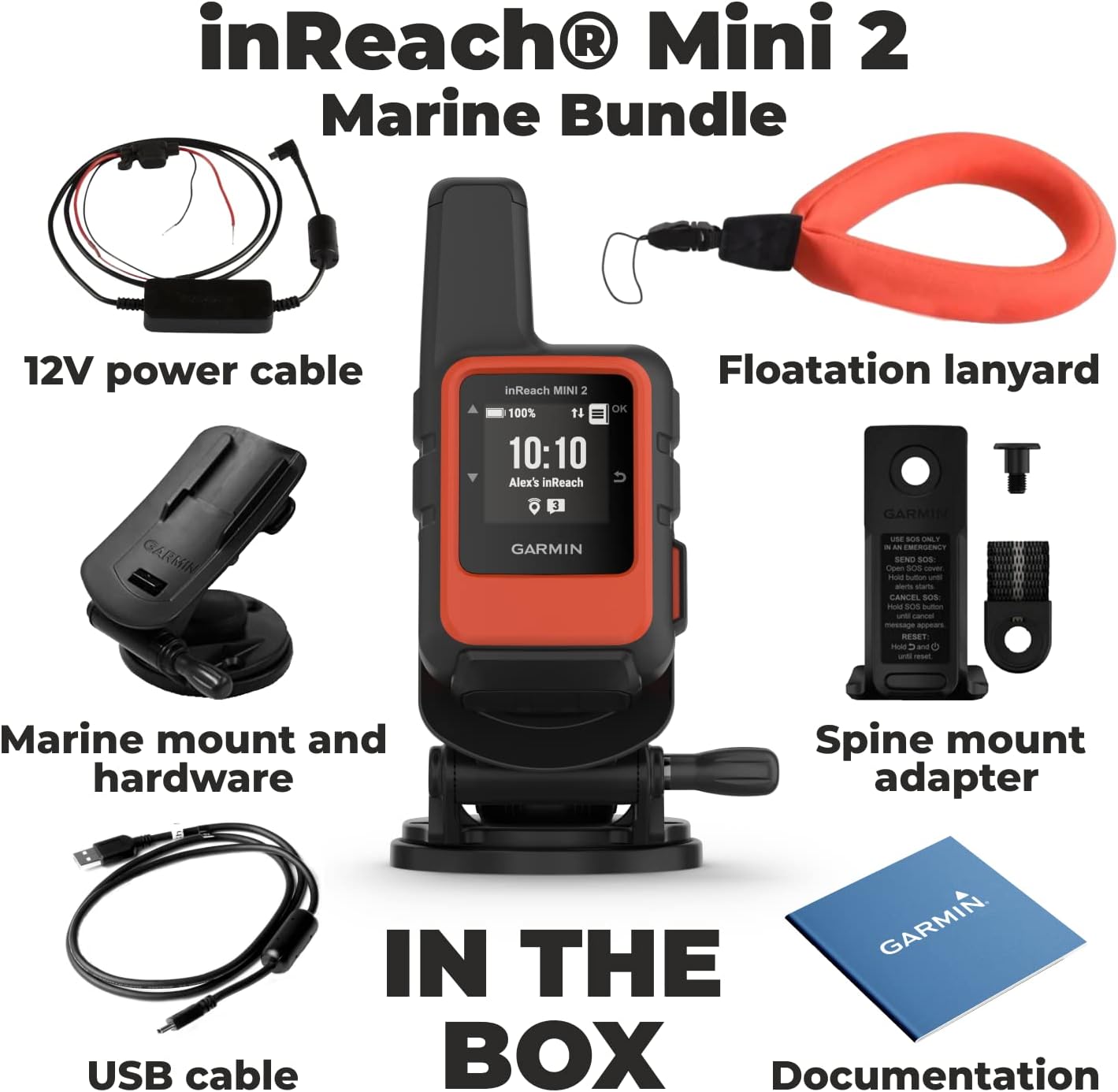 Garmin inReach Mini 2 Marine Bundle - Your Ultimate Boating Companion in Flame Red
