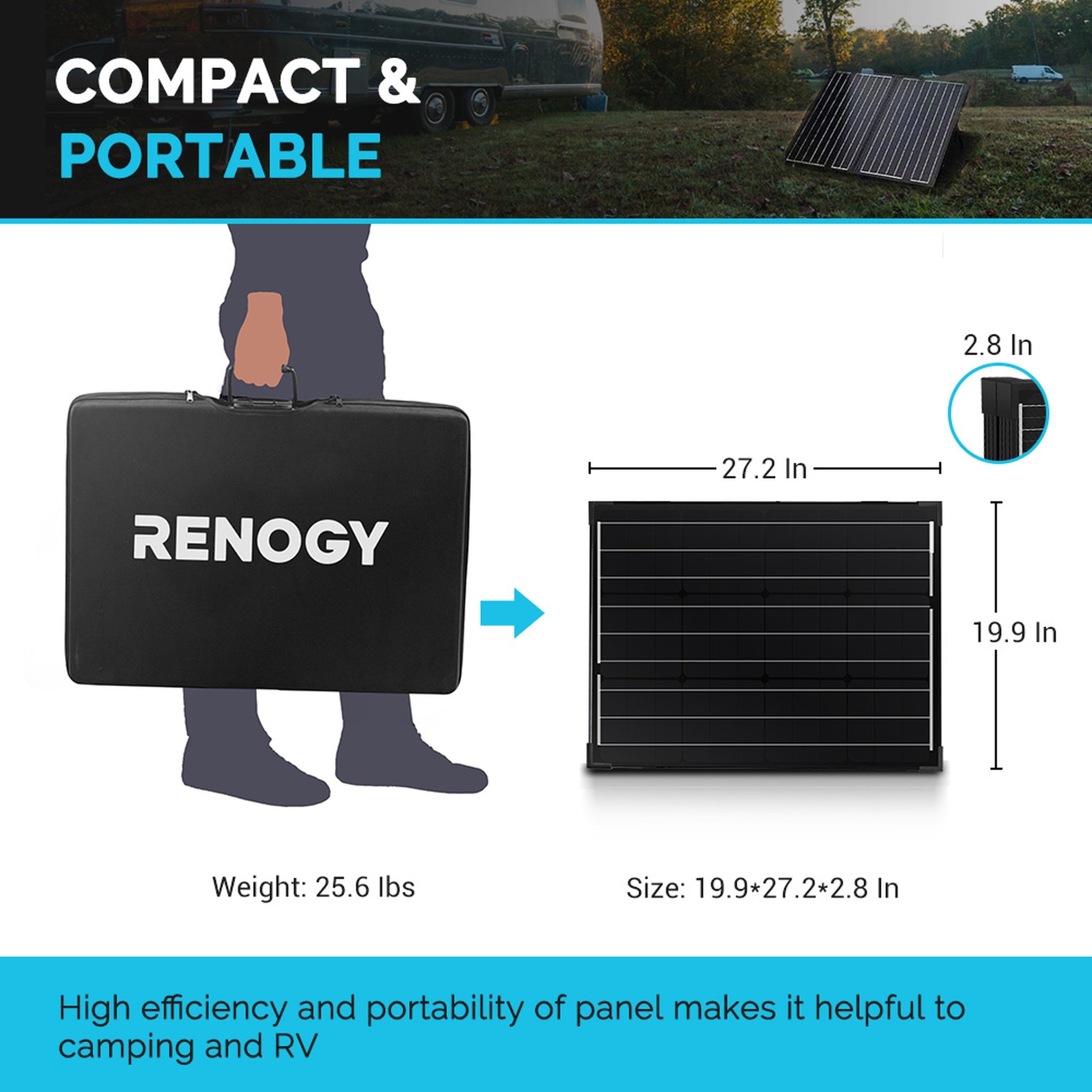 Renogy 100W Foldable Solar Suitcase with Voyager - Your Off-Grid Powerhouse