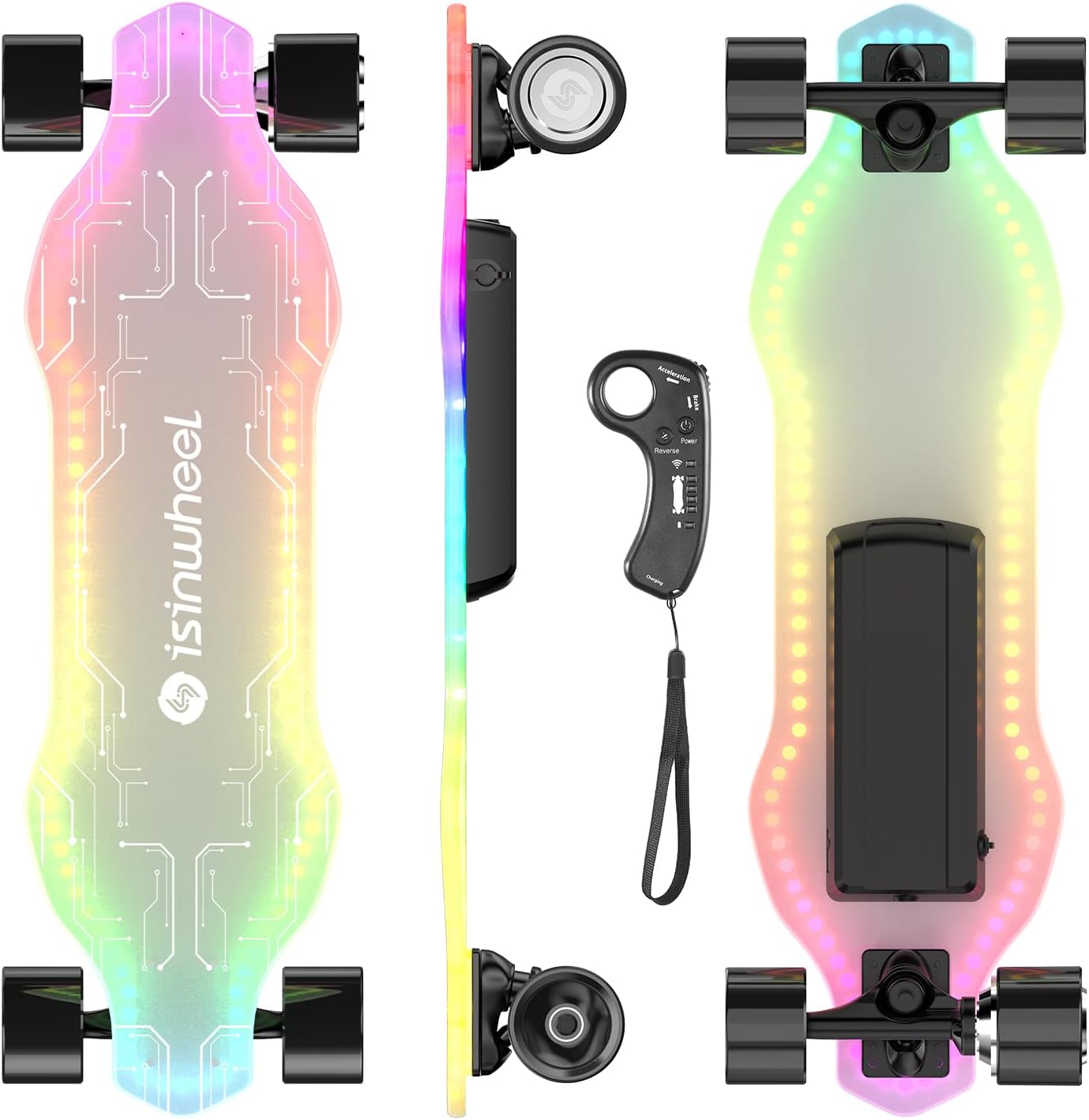 isinwheel V6 Pro Electric Skateboard: Light Up Your Ride with Style