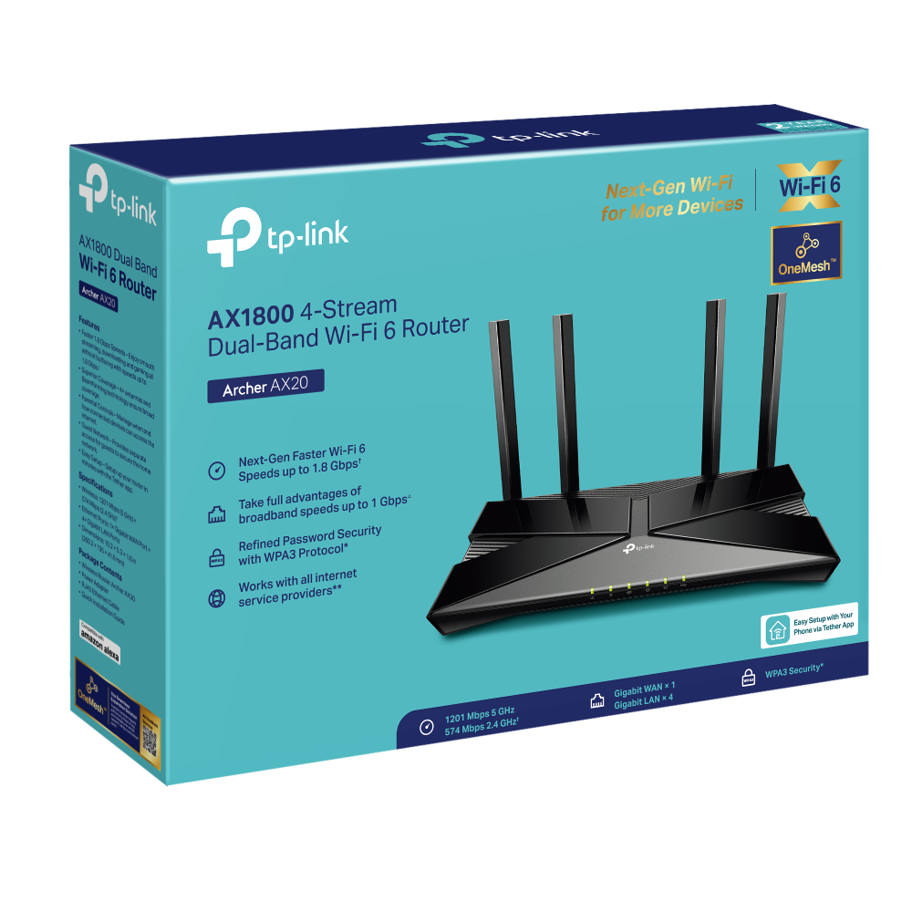 TP-Link Archer AX1800 Wi-Fi 6 Dual Band Router - Supercharge Your Home Network