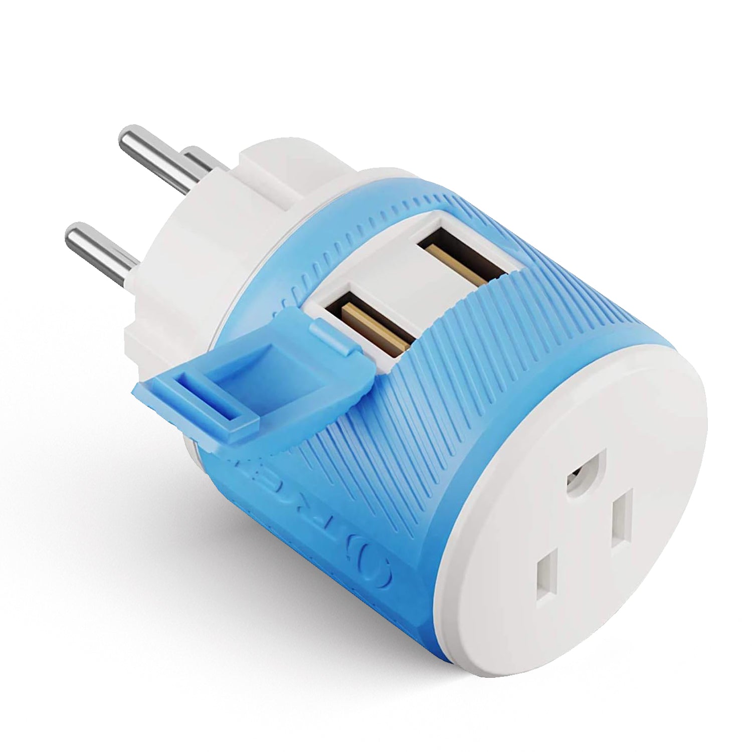 Universal Travel Adapter - 3 in 1 - 2 USB - Compact Design for Palestine, Gaza & Israel (U2U-14)