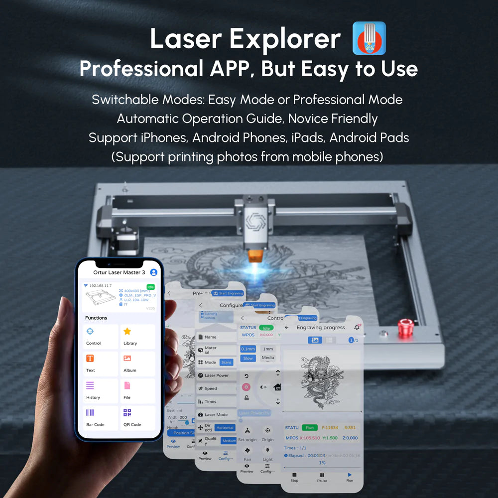 Ortur LM3 Professional Laser Engraving & Cutting Machine - 20,000mm/min 10W