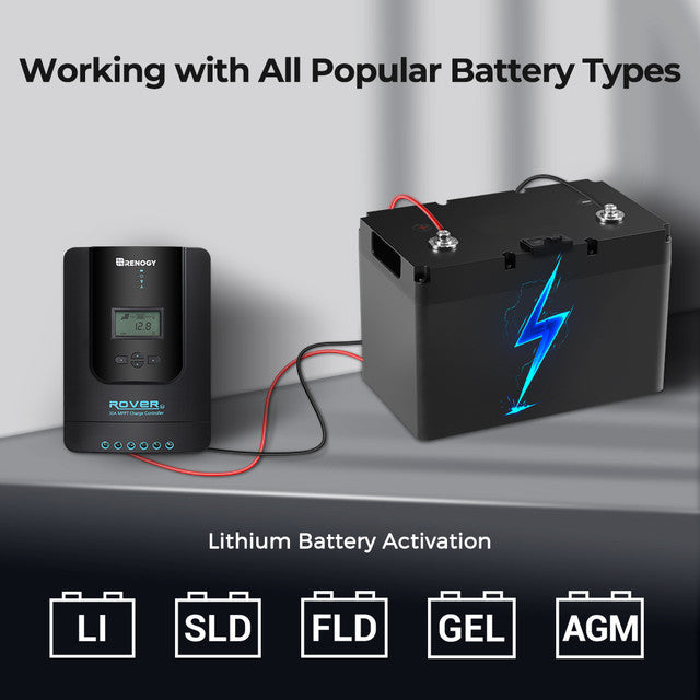 Renogy Rover Li 30 Amp MPPT Solar Charge Controller Bundle