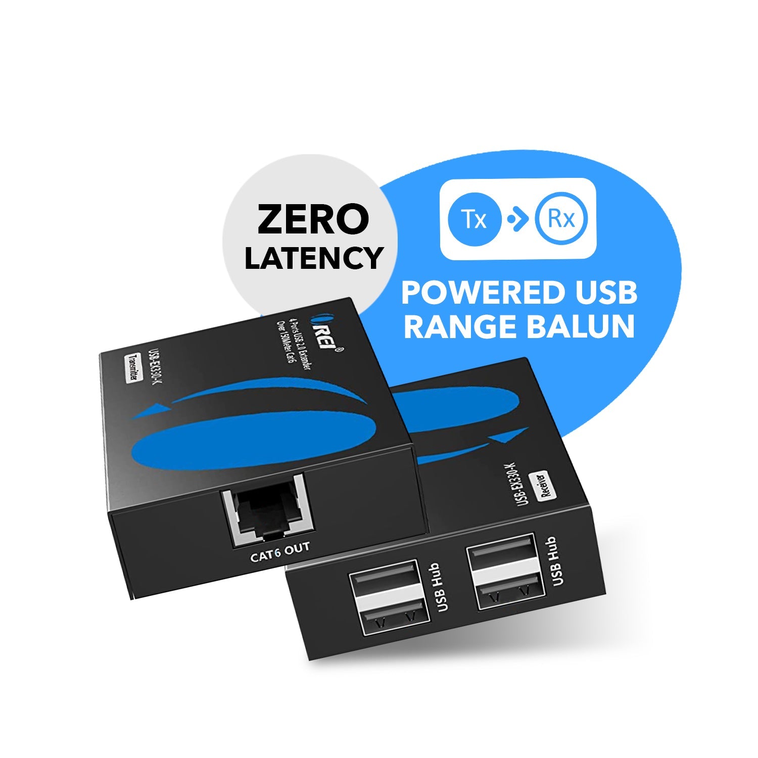 Extended Reach 4-Port USB Over Ethernet Adapter