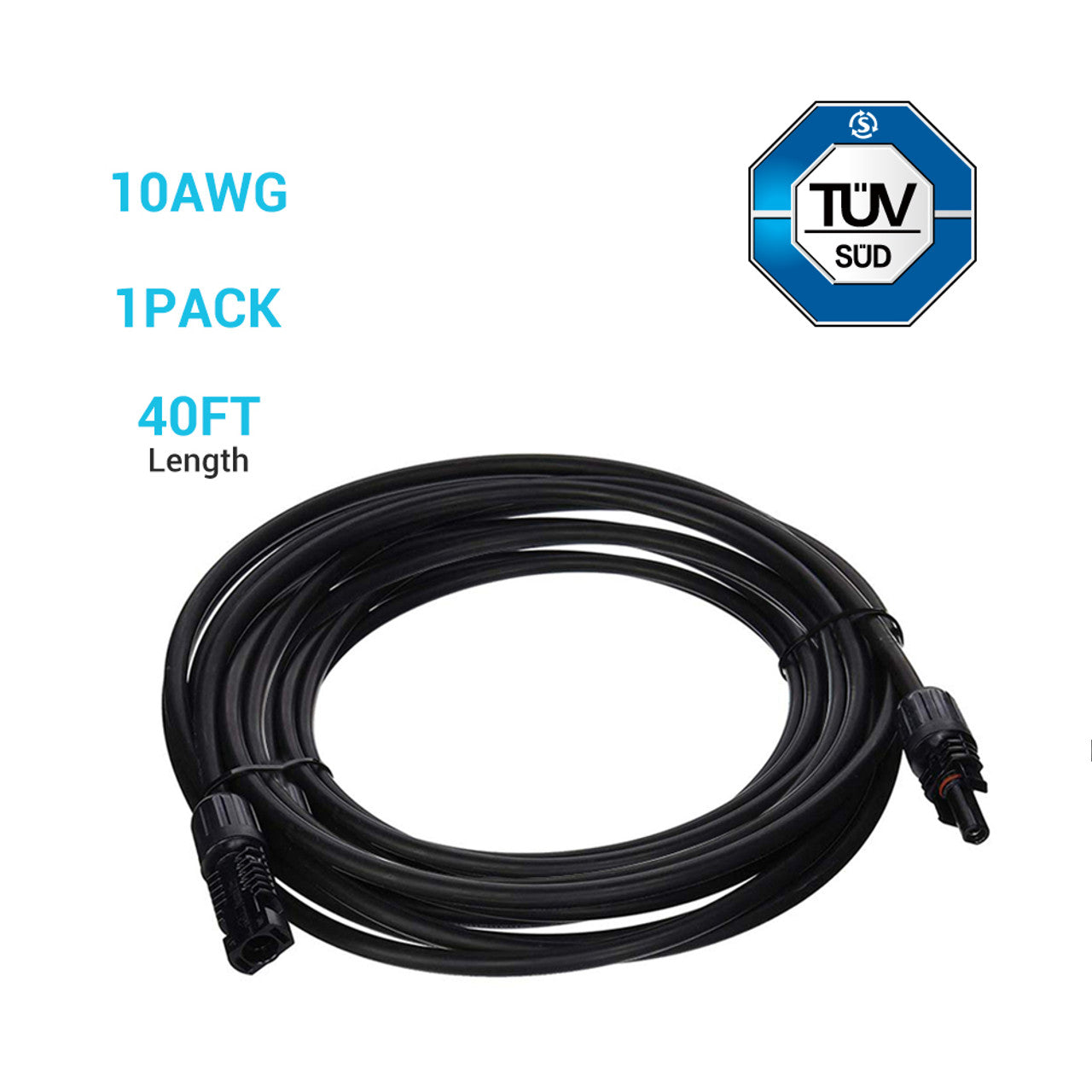 Renogy 10FT 10AWG Solar Extension Cable - Your Solar Setup's Flexible Solution