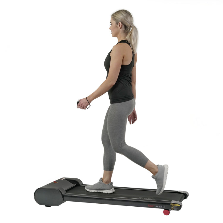 Sunny Health & Fitness Under Desk Slim Flat Treadmill - Your Home Workout Companion