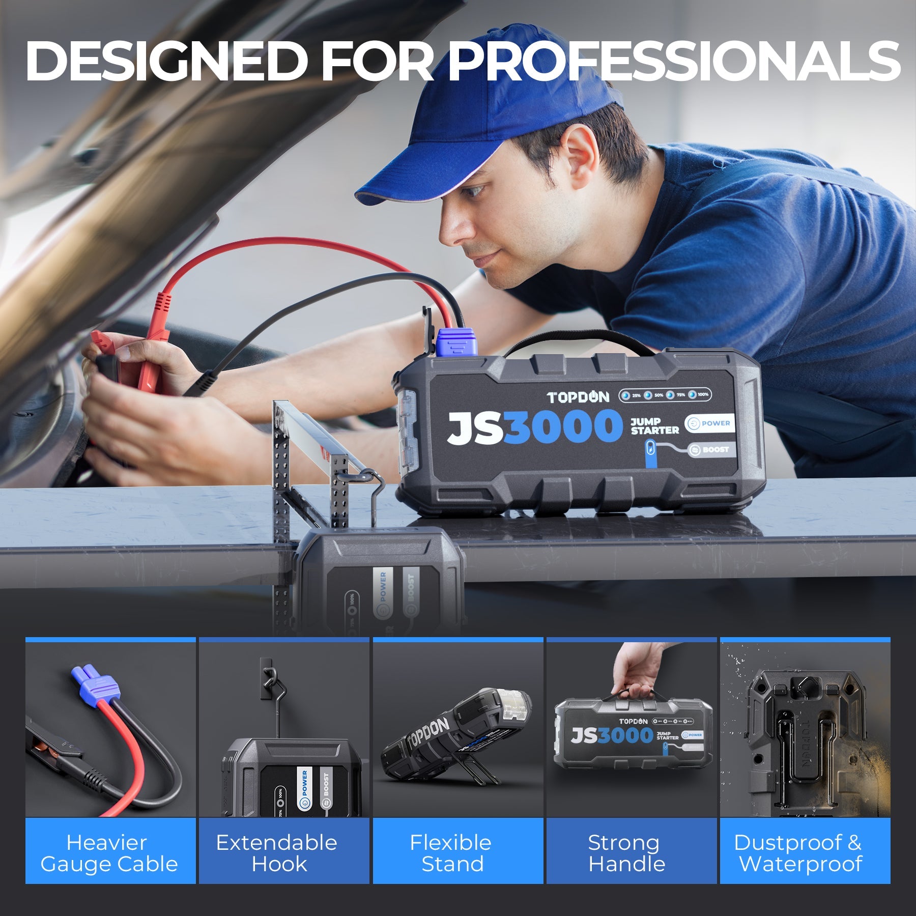 TOPDON JumpSurge3000 - The Ultimate Vehicle Jump Starter and Power Bank
