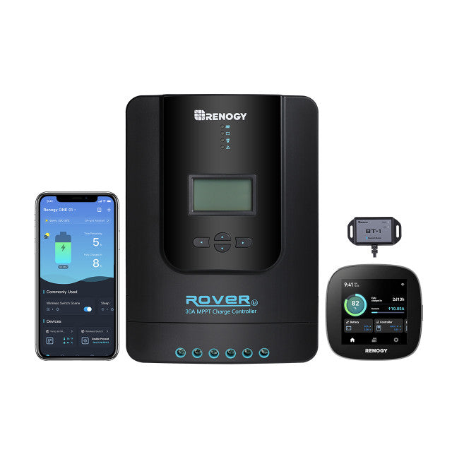 Renogy Rover Li 30 Amp MPPT Solar Charge Controller Bundle
