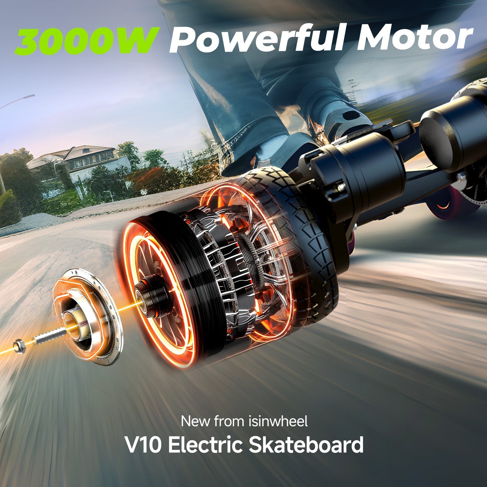 isinwheel V10 Off-Road Electric Skateboard: Power, Style, and Adventure