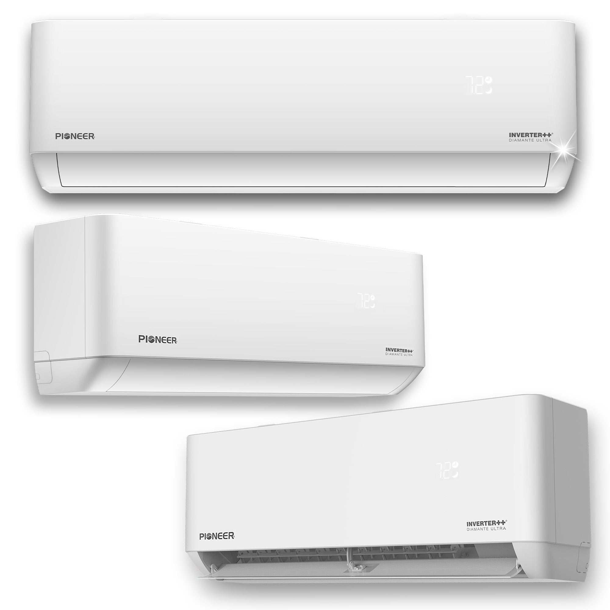 Pioneer Diamante 3-Zone Wi-Fi Wall Mount Air Conditioner Heat Pump - 36000 BTU, 21.5 SEER2, Energy Star