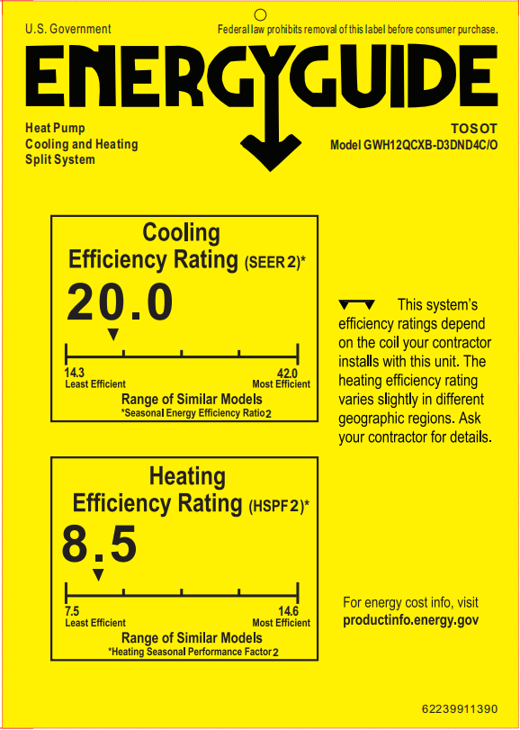 TOSOT 12,000 BTU Mini-Split Heat Pump Air Conditioner - Your Ideal Cooling & Heating Solution